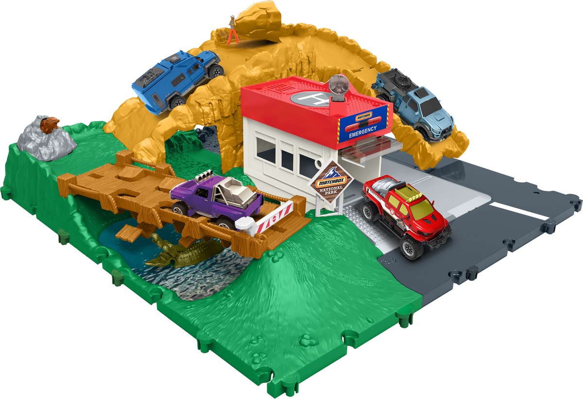 Matchbox Canyon Rescue Set met Licht & Geluid - Auto Inbegrepen