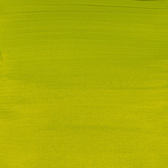 Een close-up van een schilderij met een verloop van fel olijfgroen.