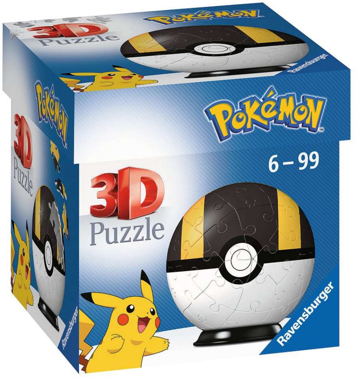 Ravensburger 3D Puzzel Pokémon Pokéball Zwart/Wit - 54 stukjes