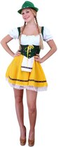 Tiroler kleed kort geel/groen L-XL