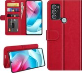 Motorola Moto G60s Hoesje - MobyDefend Wallet Book Case (Sluiting Achterkant) - Rood - GSM Hoesje - Telefoonhoesje Geschikt Voor: Motorola Moto G60s