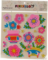 Pincello Muurstickervel Bloemen 38 X 32 Cm Vinyl 11-delig