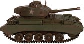 Metalen Tank M24 Chaffee met Allied Star - 23x12cm