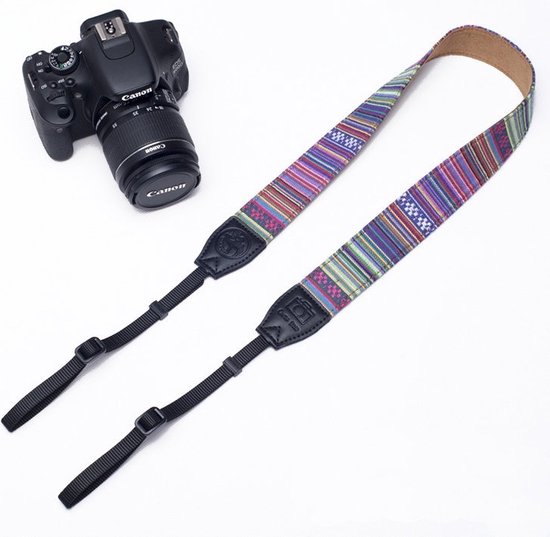 Katoenen Camera Schouderband / Nekriem / Camerariem (Zwart