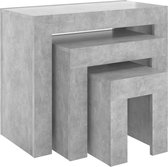 3-delige Salontafelset spaanplaat betongrijs