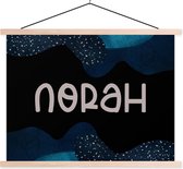 Posterhanger incl. Poster 120x90 cm - Schoolplaat - Norah - Pastel - Meisje - Textielposter - Blanke latten