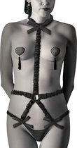 COQUETTE ACCESSORIES | Coquette Elastic Harness Set And Nipple Covers Black