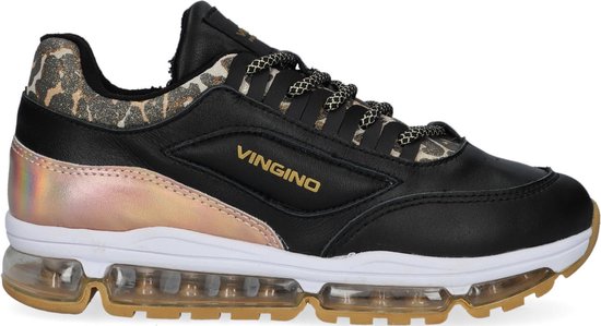 Vingino Fenna Ii Lage sneakers - Leren Sneaker - Meisjes - Zwart - Maat 29