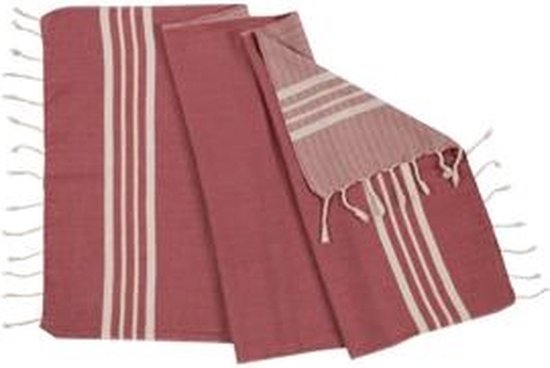 Kleine Hamamdoek Krem Sultan Dusty Rose - 100x50cm - dunne katoenen handdoek - sneldrogende saunahanddoek (niet geschikt als lendendoek)