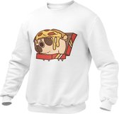 Heren Trui - Pizza Pug - Mopshondje - Grappig