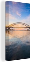 Canvas Schilderij Sydney Harbour Bridge in de avond in Australië - 40x80 cm - Wanddecoratie