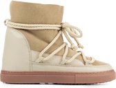 Inuikii Enkellaarsjes Dames Outdoor / Snowboots / Damesschoenen - Suède - Classic Wedge - Beige - Maat 37