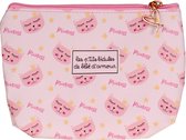 Toilettas wit met kattenkoppen princess - 19x13cm