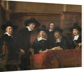De staalmeesters, Rembrandt van Rijn - Foto op Dibond - 80 x 60 cm