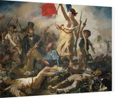 De vrijheid leidt het volk, Eugène Delacroix - Foto op Dibond - 40 x 30 cm