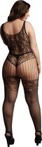 Lace and Fishnet Bodystocking - Black - OSX