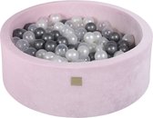 Ballenbak VELVET Poeder Roze - 90x30 incl. 200 ballen - Zilver, Parel Wit, Transparant