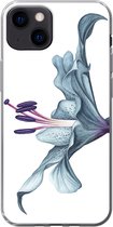 Geschikt voor iPhone 13 hoesje - Bloemen - Aquarel - Lelie - Siliconen Telefoonhoesje