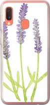 Geschikt voor Samsung Galaxy A20e hoesje - Lavendel - Aquarel - Planten - Siliconen Telefoonhoesje