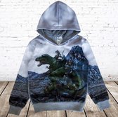 Stoere hoodie met dino h154 -s&C-122/128-Hoodie jongens