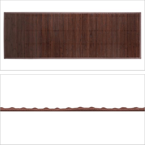 bamboe badmat - antislip - vochtresistent - badkamer - keuken of hal - 61 x 182 cm - donkerbruin