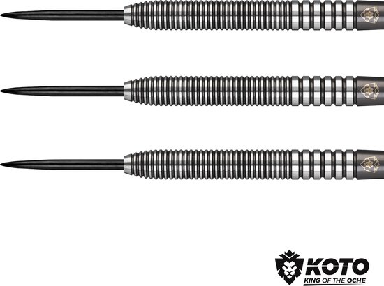 KOTO Zoom Black Electro 90% Tungsten Darts, 21 Gram Steeltip Dartpijlen Van 90% Wolfraam, Professionele Stalen Punt DartSet Met 3 Pijlen en 6 Shafts, Met Dart Wallet - KOTO