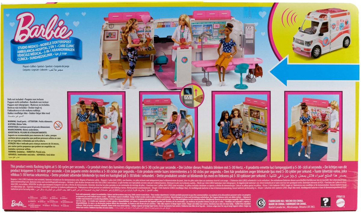 Barbie Career - Coffret ambulance et clinique avec sons et lumière - Poupées