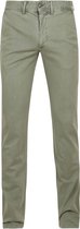 Suitable - Chino Sartre Oxford Olijfgroen - Slim-fit - Chino Heren maat 98