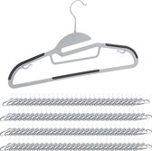 Relaxdays 120x kledinghanger - rokhanger antislip - stropdashouder - haak draaibaar- grijs