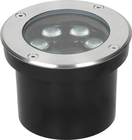 Set van 4 LED zonne vloerinbouwspots, hoekig, roestvrij staal, glas Set van 4 LED zonne vloerinbouwspots, hoekig, roestvrij staal, glas