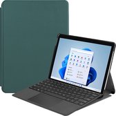 Case2go - Tablet Hoes geschikt voor Microsoft Surface Pro 8 - Tri-Fold Book Case - Donker Groen