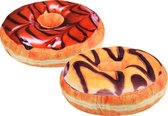 Set van 2x stuks donuts sierkussens 40 cm diameter