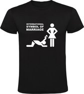 International Symbol Of Marriage | Heren T-shirt | Zwart | Trouwen | Huwelijk | Internationaal