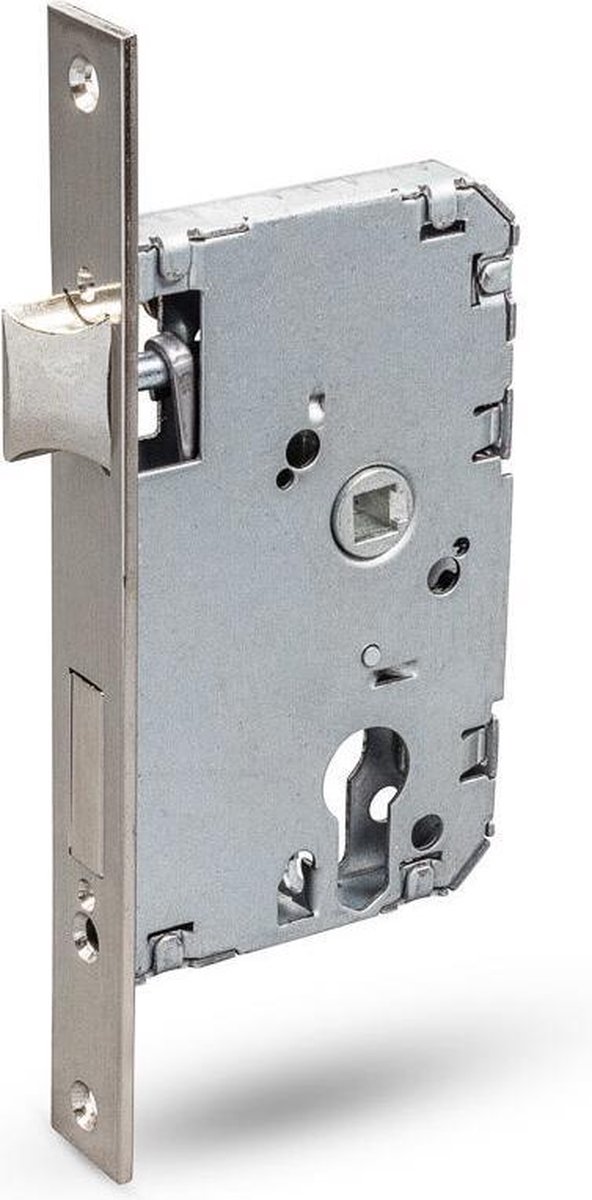 Insteekslot SATIN NICKEL 50x47mm recht