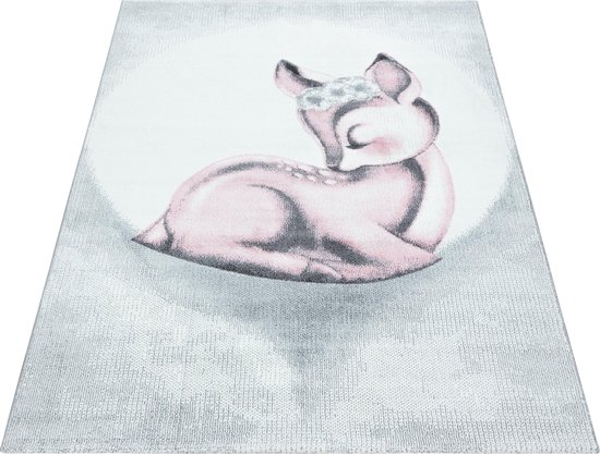 Kindertapijt Bambitje Roos Vloerkleed - 120x170- Kinderkamer - Babykamer - Baby - Kids - Jongens en Meisjes - Kinderen