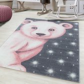 Kindertapijt  Ijsbeer Roos Vloerkleed - 120x170- Kinderkamer - Babykamer - Baby - Kids - Jongens en Meisjes - Kinderen