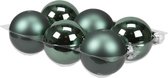 6x stuks kerstversiering kerstballen emerald groen (greenlake) van glas - 8 cm - mat/glans - Kerstboomversiering