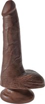 Realistische Dildo met Ballen  + Zuignap - Bruin