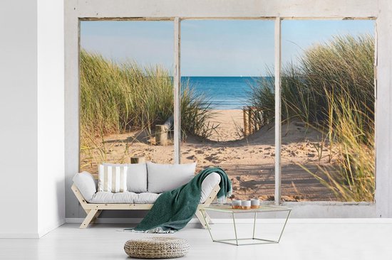 Papier peint - Papier peint photo murale Transparente - Plage - Mer - Largeur 450 cm x hauteur 300 cm