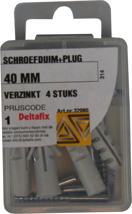 Deltafix - Schroefduim - 40mm - verzinkt - 5 stuks - Deltafix