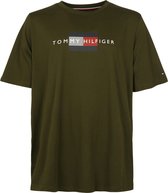 Tommy Hilfiger - Big and Tall Logo Lines T-shirt Donkergroen - 4XL - Modern-fit