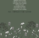 Ansichtkaart - A6 - 10x15cm - Groen - Christelijk - All things for good - 1 stuk