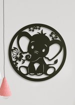 Wanddecoratie Kinderen | Olifant rond