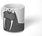 Mok - een walrus in een wak - zwart wit - 350 ML - Beker