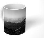 Mok - Uitzicht op de Victoria Peak in Hong Kong - zwart wit - 350 ML - Beker