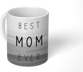 Mok - Koffiemok - Best mom ever - Moederdag - Mama - Mam - Cadeau Moederdag - zwart wit - Mokken - 350 ML - Beker - Koffiemokken - Theemok