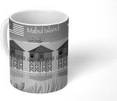 Mok - het eiland Sipadan - zwart wit - 350 ML - Beker
