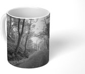 Mok - Herfstkleurige bossen van het Nationaal park Snowdonia - zwart wit - 350 ML - Beker