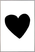 JUNIQE - Poster met kunststof lijst Big Heart -30x45 /Wit & Zwart