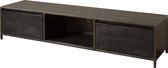 Tv-meubel | paterno | mangohout | zwart | 180 x 40 x 38(h) cm